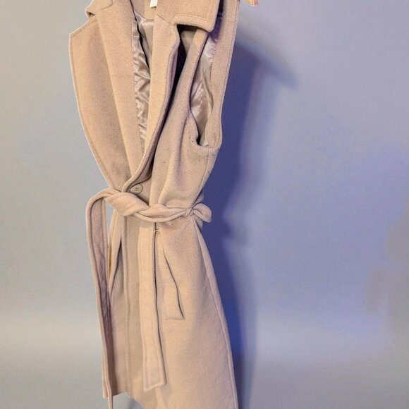 Michael Kors Belted Wrap Vest, Wool-Blend, Camel, Large - Picture 3 of 8